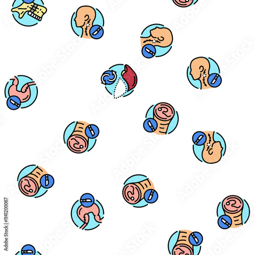 surgery operate room invasive vector seamless pattern thin line illustration