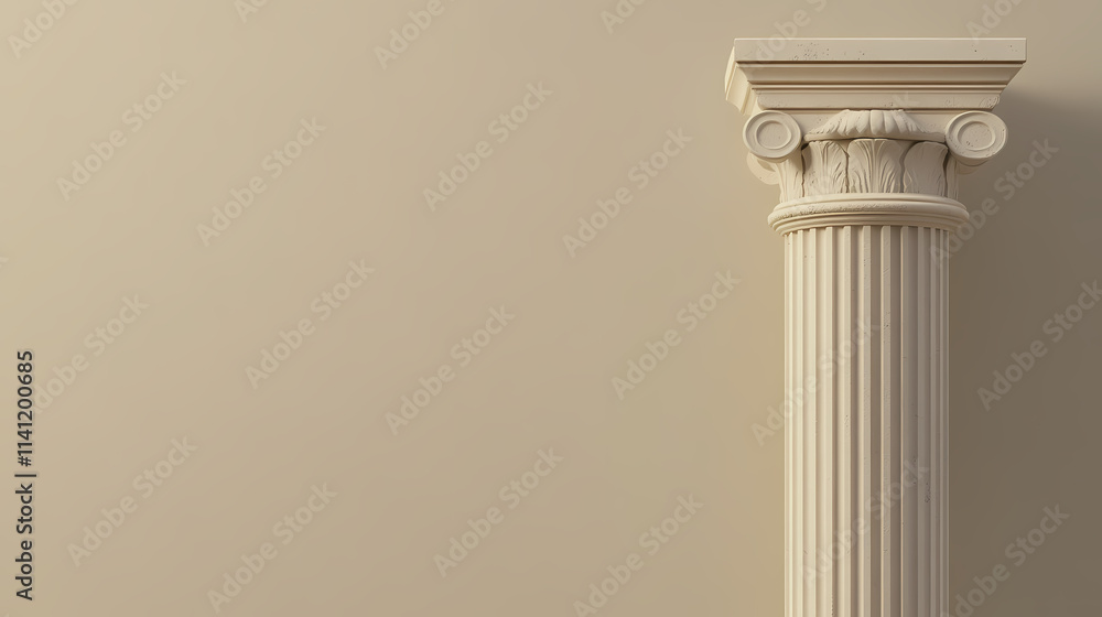 Roman column in minimal style on empty background. Ionic. Illustration Roman column in minimal style on empty background. Ionic. Illustration