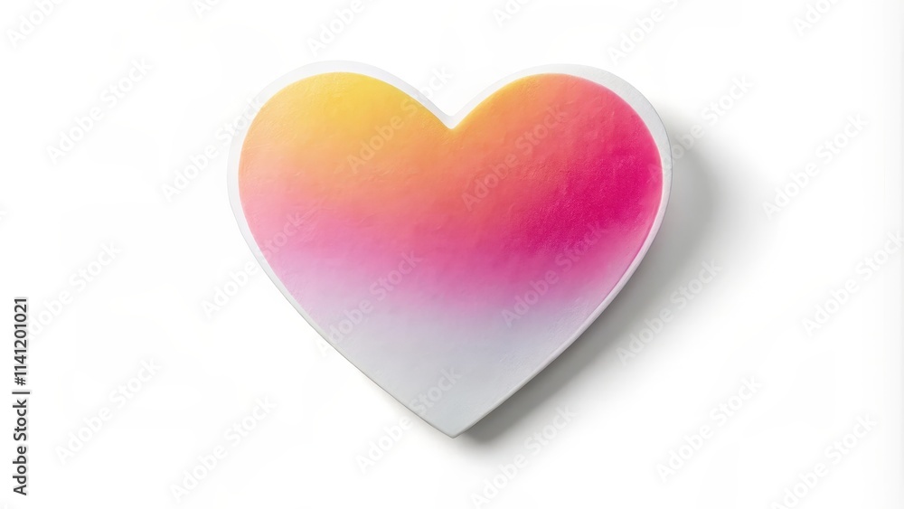 Heart-shaped sticker on a white background with a subtle gradient effect, simple shape Heart-shaped sticker on a white background with a subtle gradient effect, simple shape