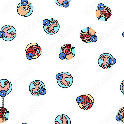 surgery operate room invasive vector seamless pattern thin line illustration