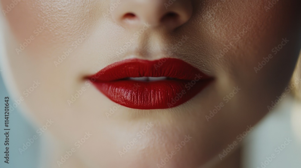 Obraz premium woman's beauty red lips and professional hollywood make up