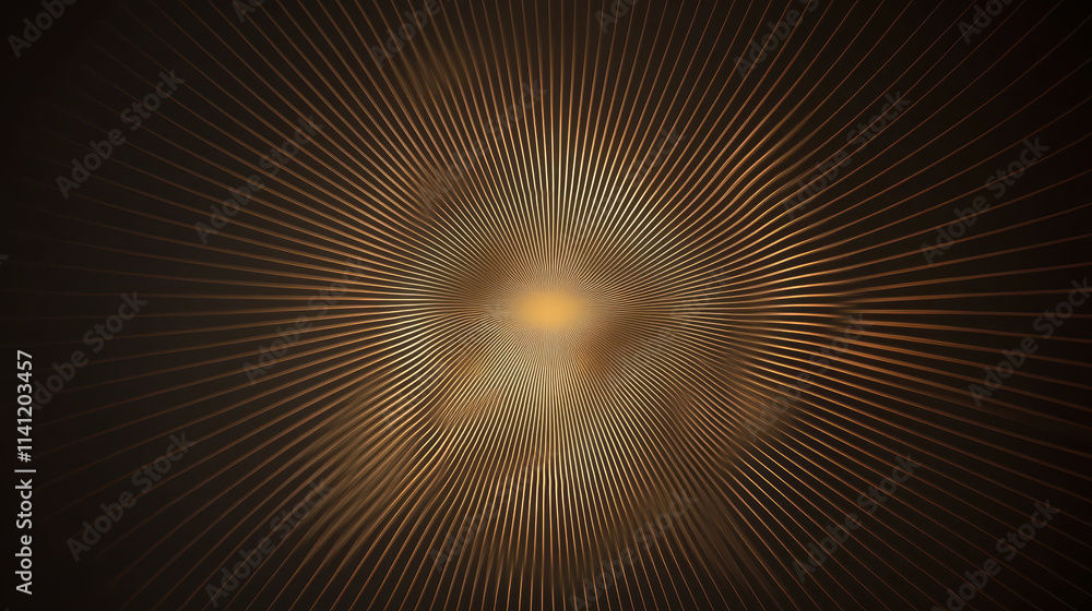 Symmetrical geometric lines create stunning visual effect in gold and brown. This captivating design evokes sense of depth and elegance Symmetrical geometric lines create stunning visual effect in gold and brown. This captivating design evokes sense of depth and elegance