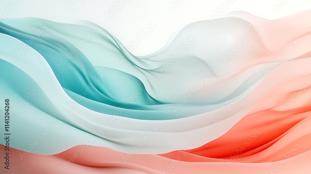 Fototapeta premium Abstract Pastel Waves Flowing Gently in Soft Hues