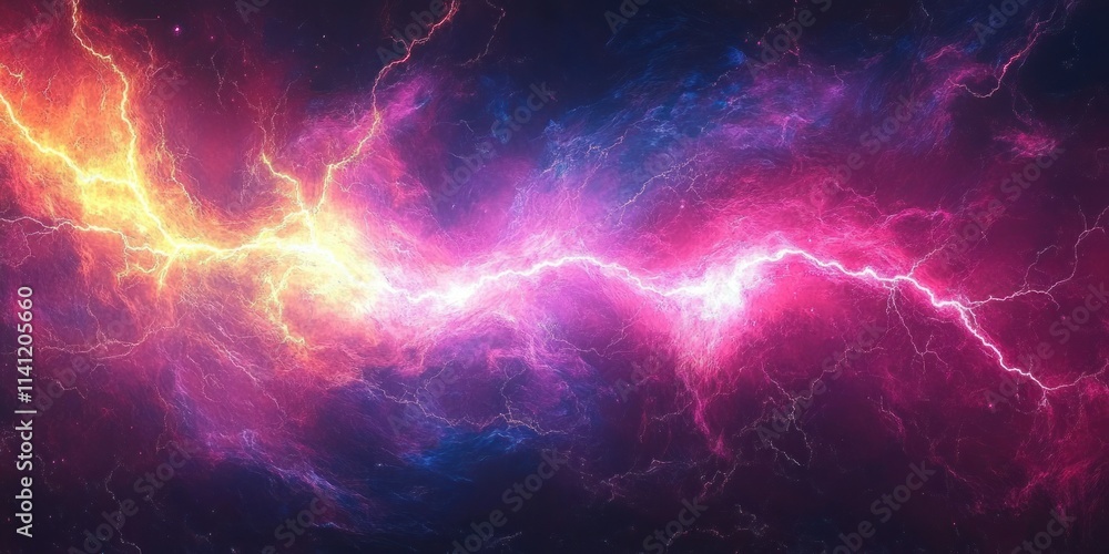 Cosmic Storm Lightning Background with Pink and Purple Hues Cosmic Storm Lightning Background with Pink and Purple Hues