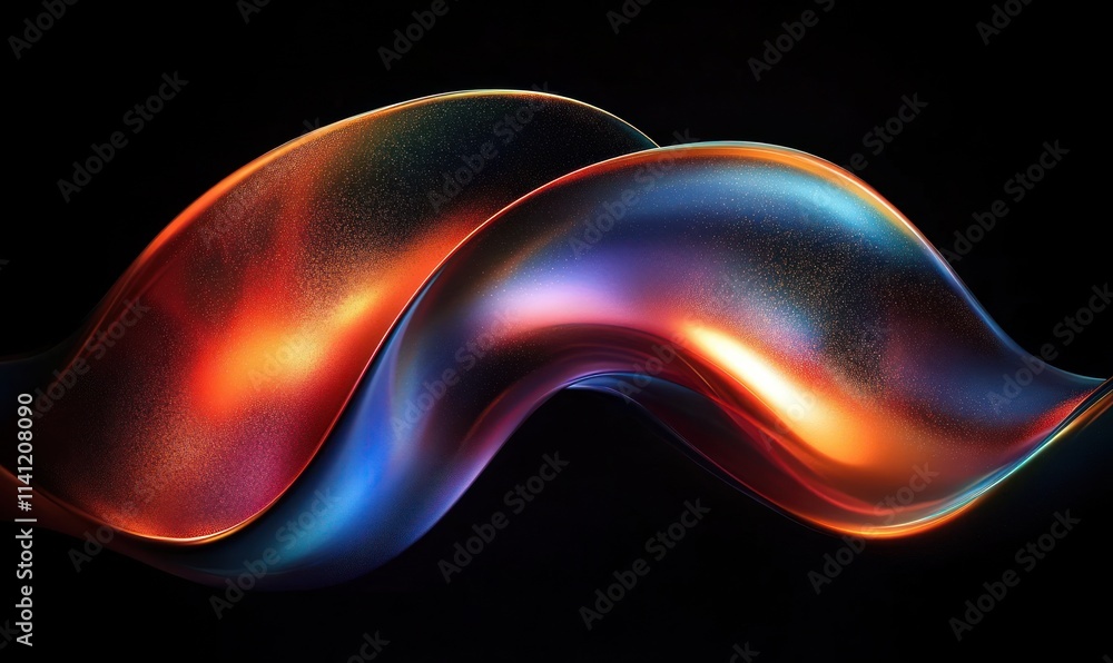 Iridescent Abstract Shape with Dark Background and Ambient Lighting Iridescent Abstract Shape with Dark Background and Ambient Lighting