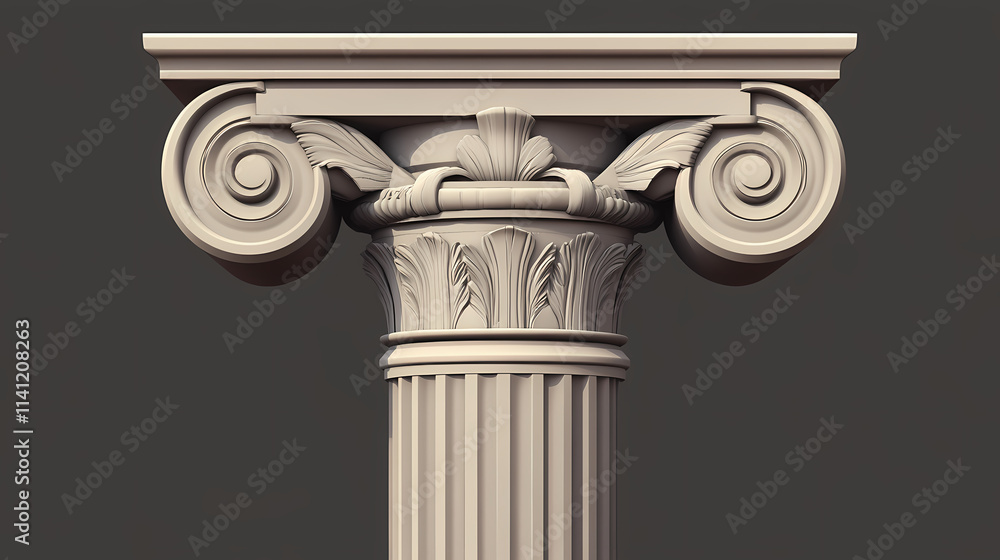 Greek column isolated. Ionic. Illustration Greek column isolated. Ionic. Illustration