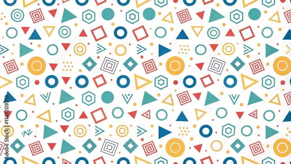 Seamless pattern with colorful geometric shapes, geometric, seamless, repeating, abstract, vibrant, background, design Seamless pattern with colorful geometric shapes, geometric, seamless, repeating, abstract, vibrant, background, design