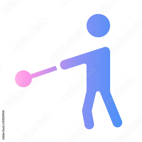 hammer throw Gradient icon