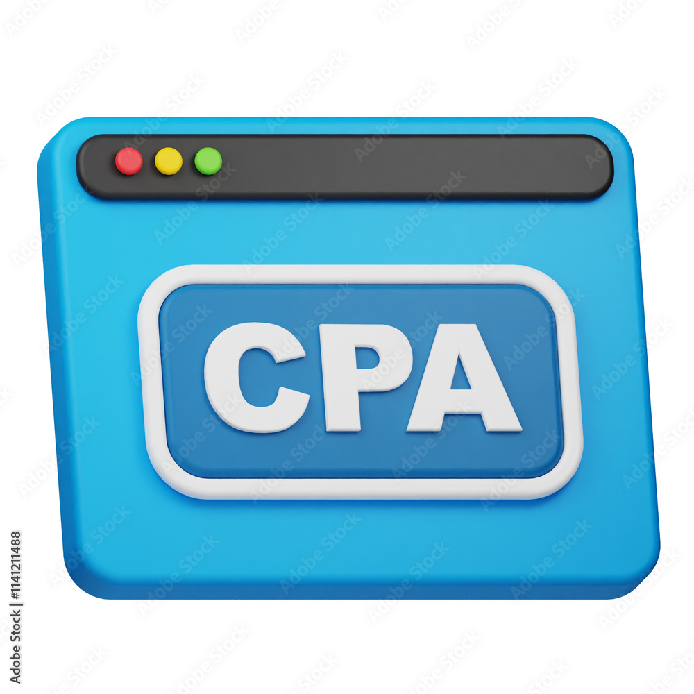 cpa website 3d icon isolated on the transparent background cpa website 3d icon isolated on the transparent background