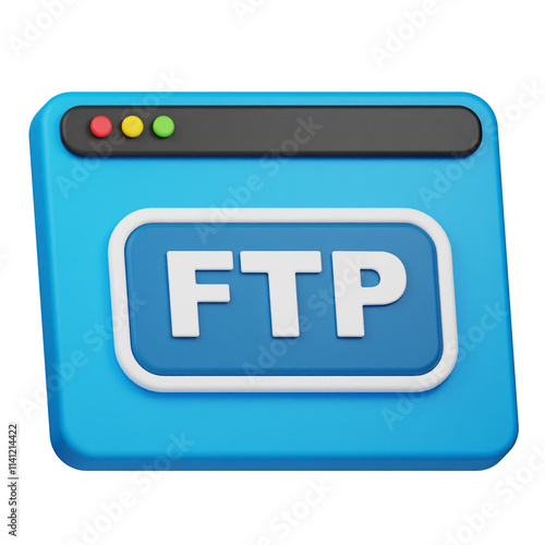 ftp website 3d icon isolated on the transparent background