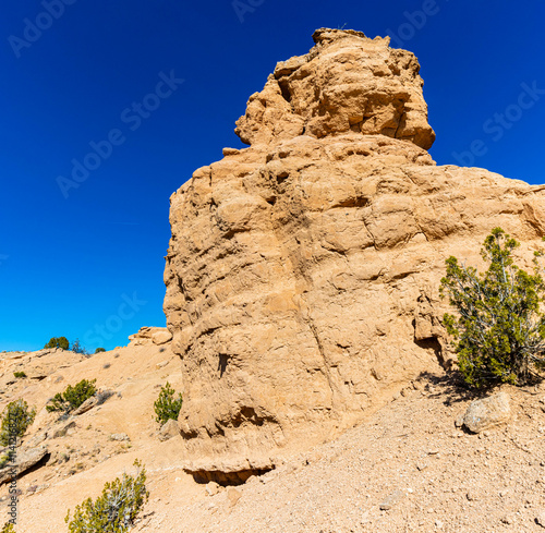 Sandstone Tower at The Nambe Badlands, Nambe, New Mexico, USA photo