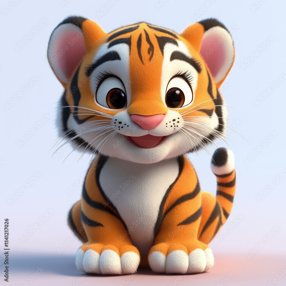 Cute Cartoon Tiger Character Playful Animal Animation Cute Cartoon Tiger Character Playful Animal Animation