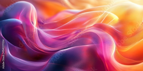 Wallpaper Mural Futuristic Abstract Intertwined Ribbons Shimmering with Iridescent Colors in Soft Natural Lighting Torontodigital.ca