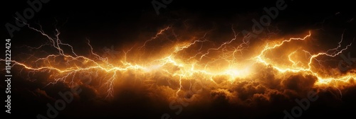 Lightning Storm Scene Hyper Realistic Dramatic Electric Sky Background with Intricate Details and Symmetrical Composition photo