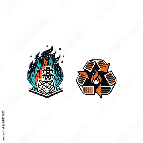 Incineration icon vector symbol design illustration
