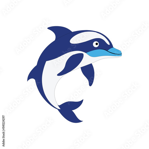  Cute Dolphin vector illustration icon