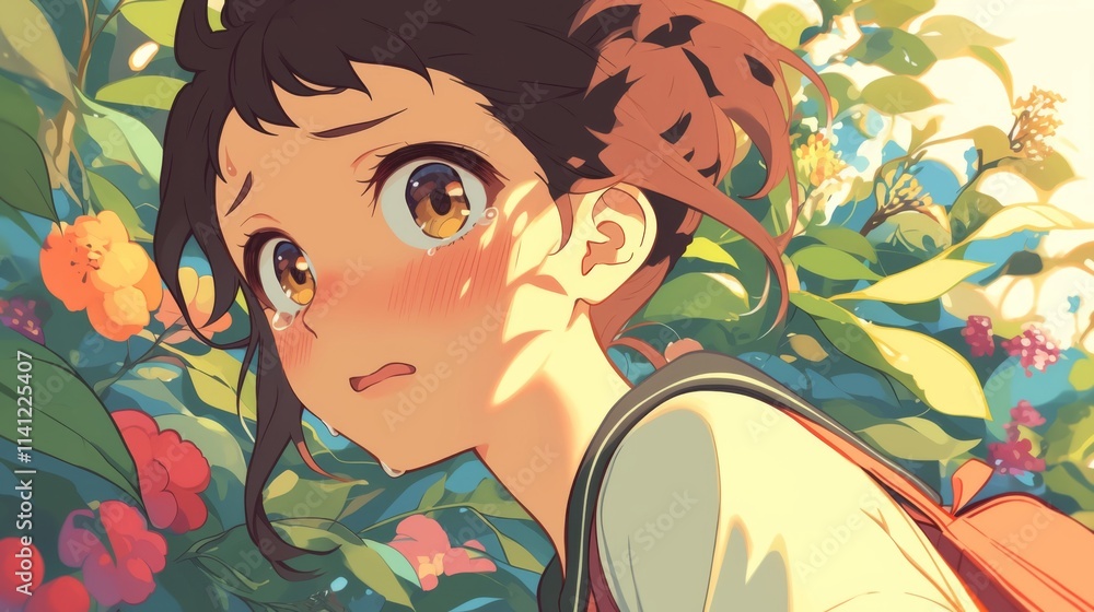 child with flowers child with flowers