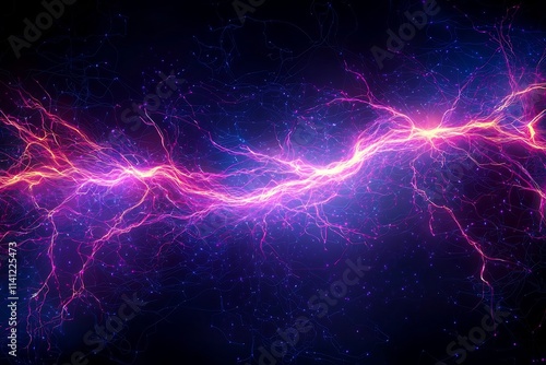 Dazzling Cosmic Plasma Lightning in a Vibrant Techno Organic Digital photo