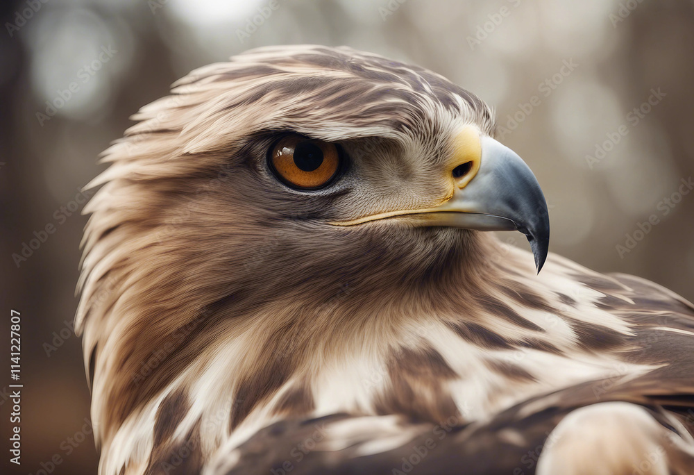 Close-up of hawk Stock Photo isolated on a white background hawk Close-up of hawk Stock Photo isolated on a white background hawk