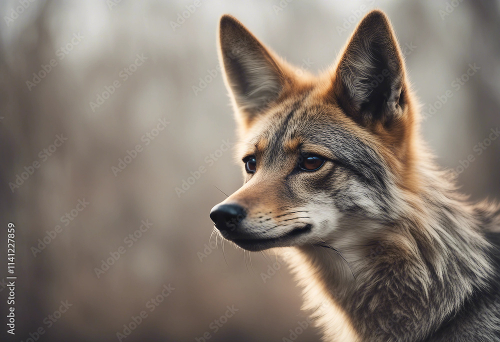 Close-up of jackal Stock Photo isolated on a white background jackal Close-up of jackal Stock Photo isolated on a white background jackal
