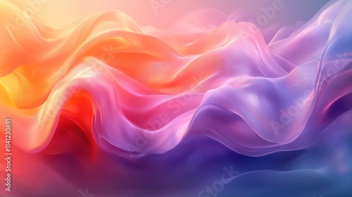 Wallpaper Mural Abstract Wave Fluid Art Design Serene Gradient Soft Lighting Minimalist Background Curved Glass 3D Render Torontodigital.ca