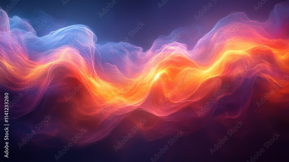 Fototapeta premium Abstract Colorful Iridescent Wave 3D Render Modern Background Design
