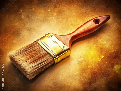 Vintage Paintbrush Cartoon Illustration, Retro Style photo