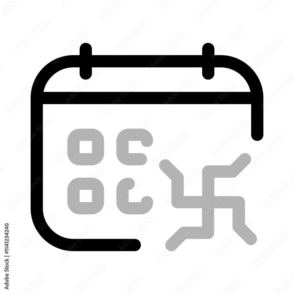 diwali calendar icon with duoline style, perfect for user interface projects diwali calendar icon with duoline style, perfect for user interface projects