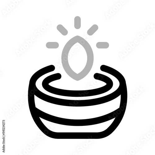 diya rangoli icon with duoline style, perfect for user interface projects photo