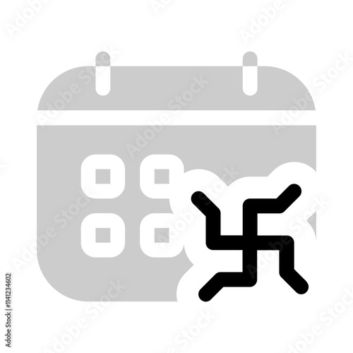 diwali calendar icon with bulk style, perfect for user interface projects