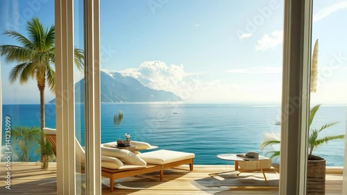 Ocean View Luxury Living Room: Coastal Serenity