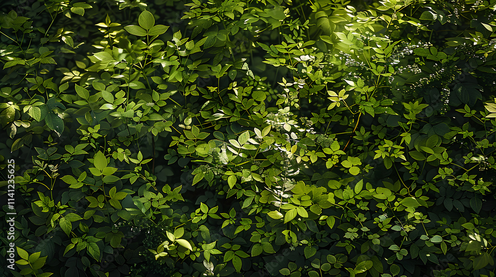 Lush and Vibrant Bush: A Glimpse into Nature's Serenity with Detailed Foliage and Subtle Florals Lush and Vibrant Bush: A Glimpse into Nature's Serenity with Detailed Foliage and Subtle Florals