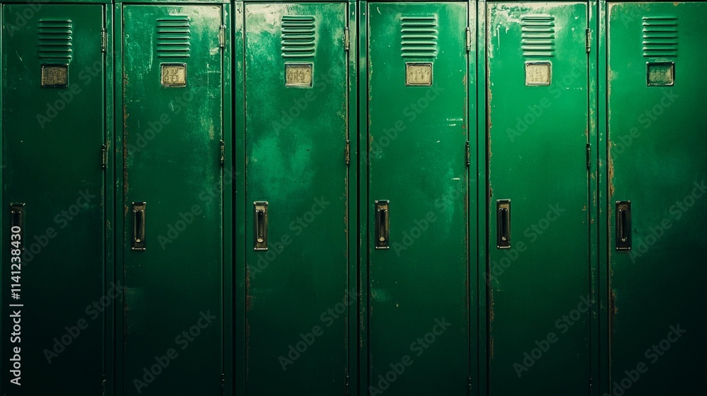 Fototapeta premium Lockers, locker room, storage lockers, metal lockers, industrial lockers, school lockers, gym lockers, vintage lockers, rows of lockers, locker background, storage room, locker doors, closed lockers,