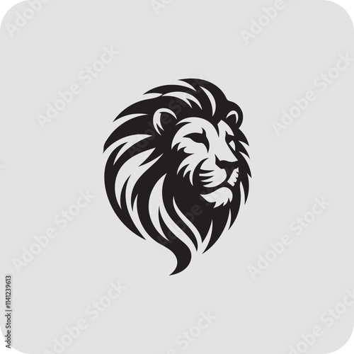 vector lion head logo design lion king logo and luxury design vector template. Lion black head vector silhouette icons icon set on white background.