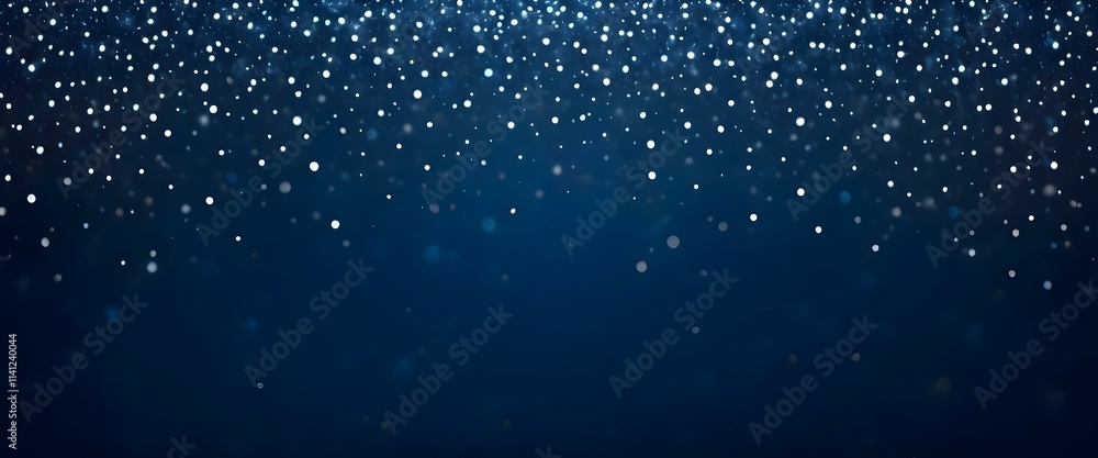 Obraz premium Sparkling blue background with glittering white dots, resembling a night sky or a magical, ethereal atmosphere