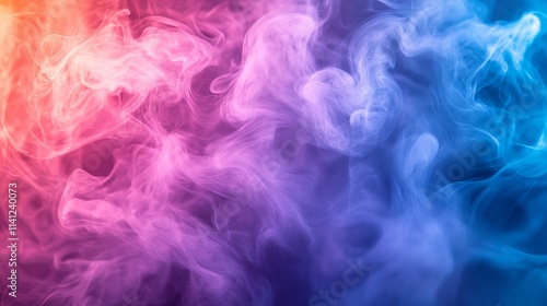 Vibrant swirls of colorful smoke creating abstract art in soft gradients