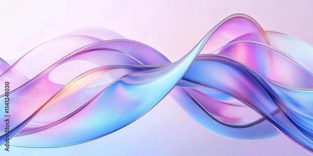 Futuristic Abstract Transparent Ribbons in Soft Pastel Colors with High Key Lighting Futuristic Abstract Transparent Ribbons in Soft Pastel Colors with High Key Lighting