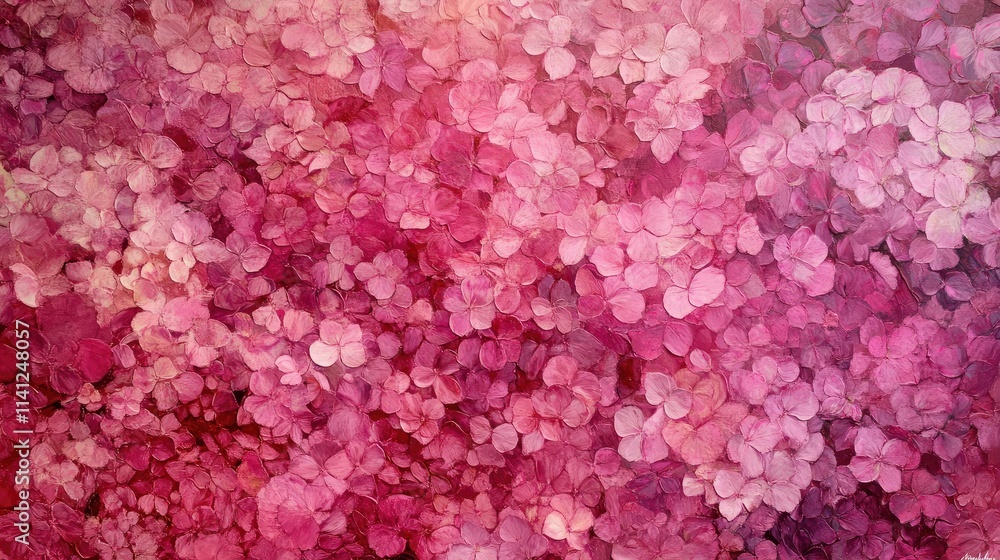A cluster of pink hydrangeas in full bloom, filling the frame with vibrant color. A cluster of pink hydrangeas in full bloom, filling the frame with vibrant color.