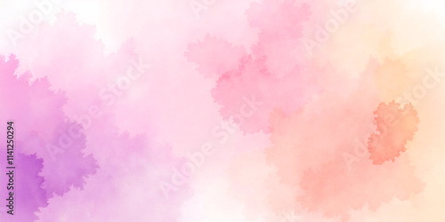 Soft Watercolor Abstract Background in Pink, Orange, and Purple Tones, Artistic Design Concept