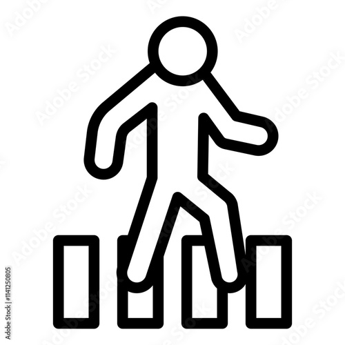 Pedestrian Crossing outline icon for driving and road safety