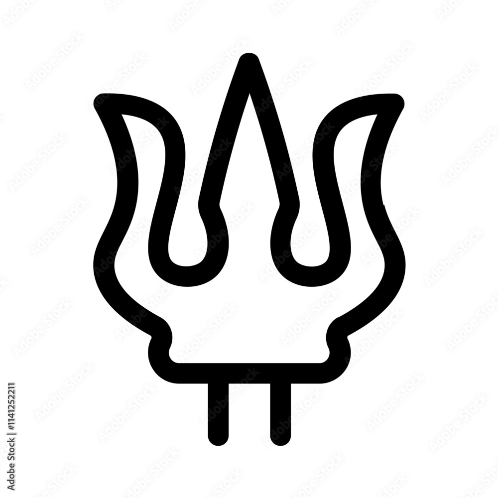 Obraz premium trident icon with line style, perfect for user interface projects