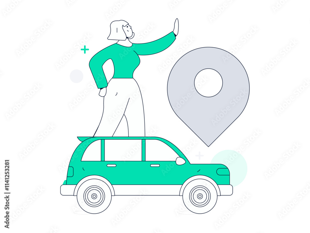 Flat vector concept operation hand drawn illustration of people taking a taxi
Flat vector concept operation hand drawn illustration of people taking a taxi