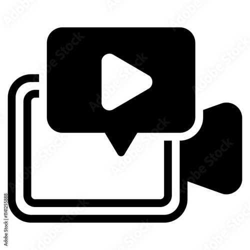 Video black glyph style icon