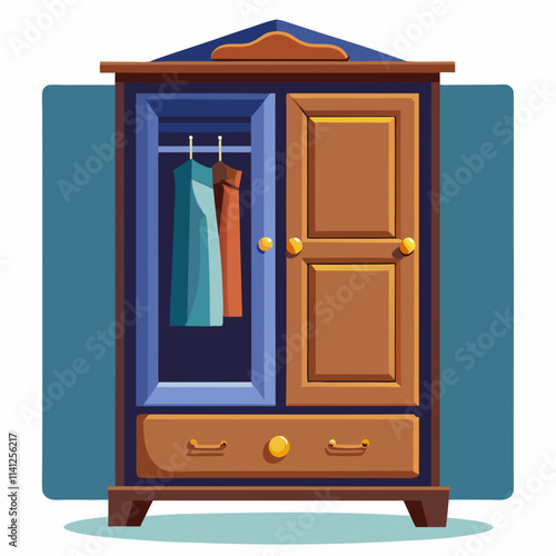 colorful illustration design of a wardrobe