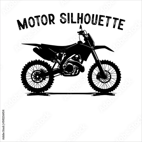 Dirt Bike Vector silhouette. Silhouette of a rider dirt motocross bike.