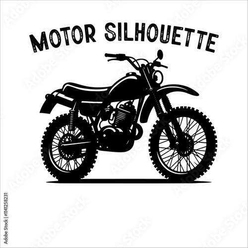 Dirt Bike Vector silhouette. Silhouette of a rider dirt motocross bike.