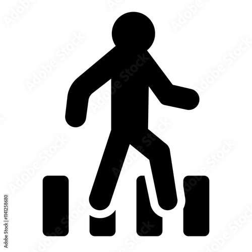 Pedestrian Crossing glyph icon for driving and road safety