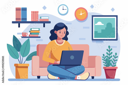 woman working on laptop