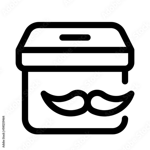 moustache alms icon with line style, perfect for user interface projects
