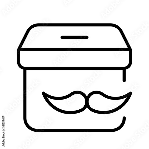 moustache alms icon with thin style, perfect for user interface projects
